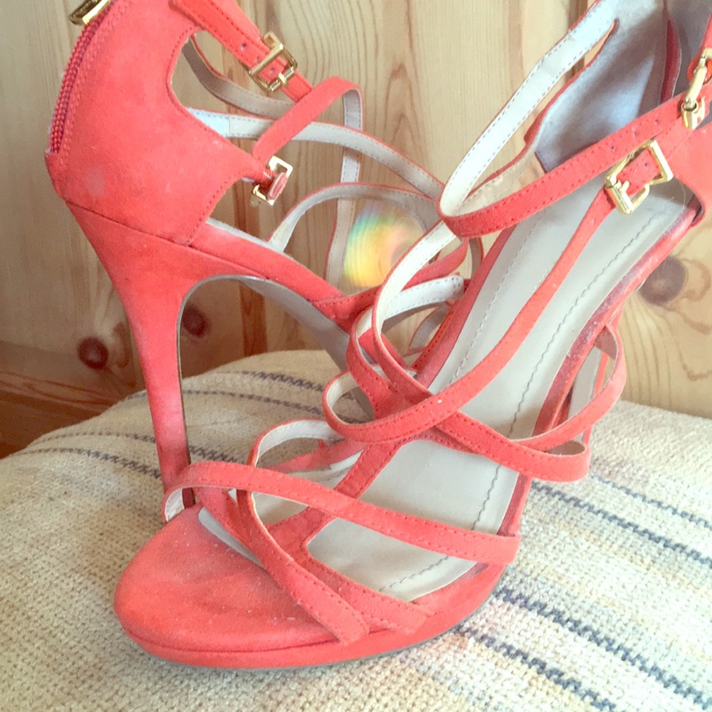Orange strapped shoes